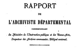 Accéder à la page "Rapport de l'archiviste de la Charente-Inférieure"