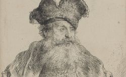 Vieillard à barbe carrée estampe / Rembrandt f 1640