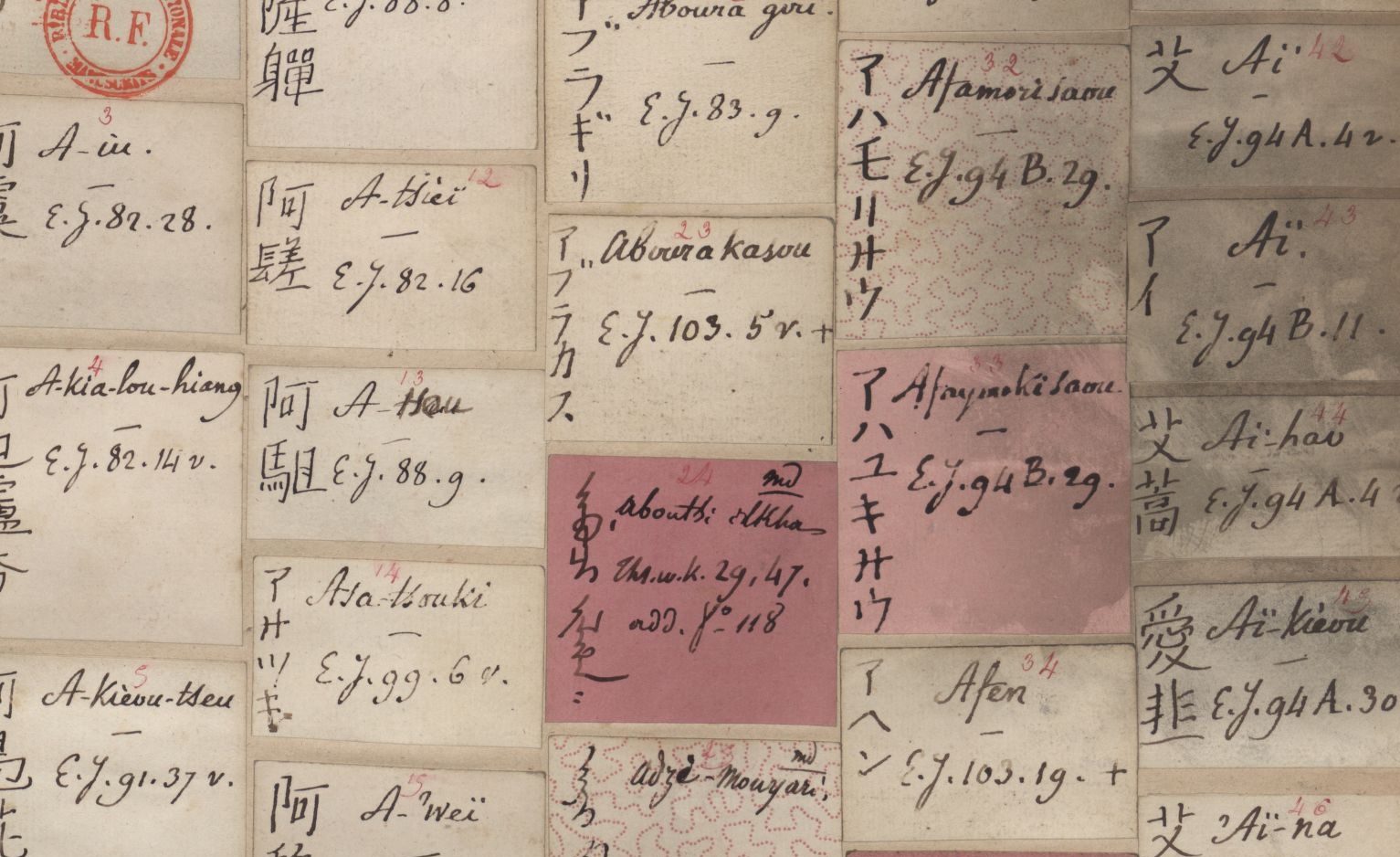 J.-P. Abel-Rémusat. Table alphabétique du Thsing-wen-kien. Japonais 392. vue 13 / 