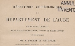 Accéder à la page "Répertoire archéologique de l'Aube"