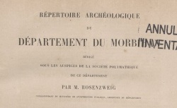 Accéder à la page "Répertoire archéologique du Morbihan"
