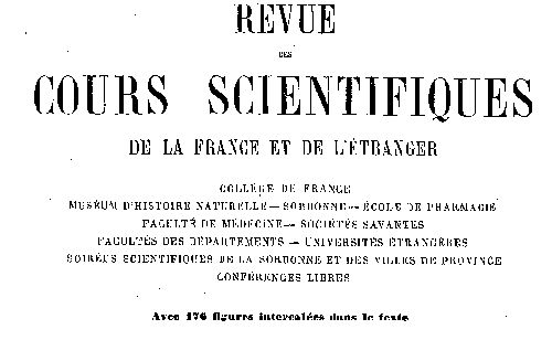Accéder à la page "Revue des cours scientifiques de la France et de l'étranger"