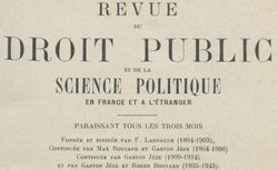 Accéder à la page "Revue du droit public et de la science politique en France et à l'étranger"