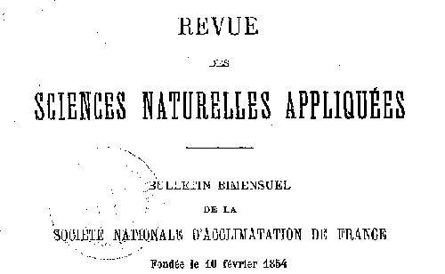 Accéder à la page "Revue des sciences naturelles appliquées"