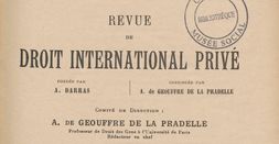 Accéder à la page "Revue de droit international privé et de droit pénal international "