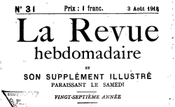 Accéder à la page "La Revue hebdomadaire, 3 août 1918"