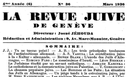 Accéder à la page "Revue juive de Genève"