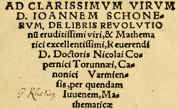 RHETICUS (1514-1574) De libris revolutionum… Nicolai Copernici