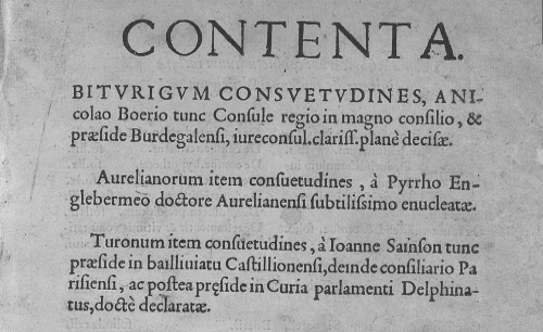 Accéder à la page "Documents de la Bibliothèque municipale de Bordeaux concernant la coutume de Touraine"