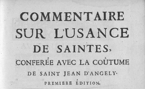Accéder à la page "Documents de la Bibliothèque municipale de Bordeaux concernant la coutume de Saintonge"