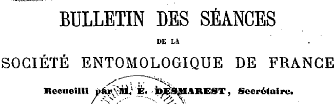 Accéder à la page "Bulletin des séances de la Société entomologique de France"