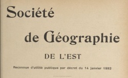 Accéder à la page "Société de géographie de l'Est"
