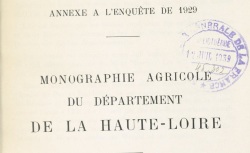 Accéder à la page "Monographie agricole de la Haute-Loire"