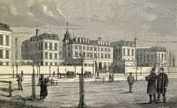 Le nouvel hôpital de Ménilmontant. Dessin d'après nature par Jules Desprès. Novembre 1878