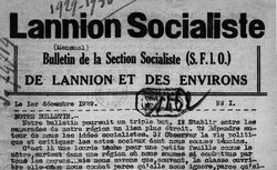 Accéder à la page "Lannion socialiste : bulletin de la SFIO"