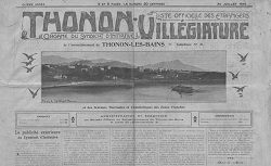 Thonon villégiature, juillet 1914