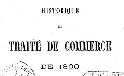 Historique du traité de commerce de 1860 et des conventions complémentaires