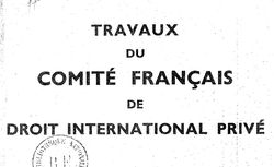 Accéder à la page "Travaux du Comité français de droit international privé"