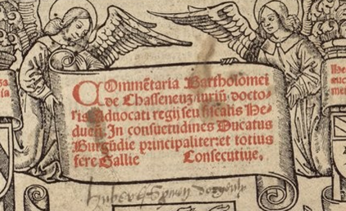 Accéder à la page "Commentaria Bartholomei de Chasseneuz,... in consuetudines ducatus Burgundie principaliter, et totius fere Gallie consecutive. "
