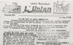Accéder à la page "Union des travailleurs et des paysans (L') (Région Paris-Ouest, sections de Conflans et de Poissy)"
