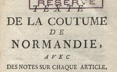 Accéder à la page "Documents de l'Université Paris-Sud concernant la coutume de Normandie"