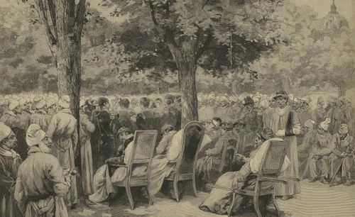 Paris. La musique militaire au Val de Grâce, dessin de Noël Saunier.
