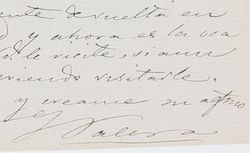 signature de Valera in Trésors de la Biblioteca nacional : [exposition], Bibliothèque nationale, [Paris], mars-avril 1988 / Biblioteca nacional de Madrid 