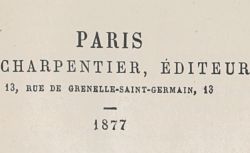 Adresse des éditions Charpentier