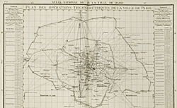 Accéder à la page "Plan de la ville de Paris avec sa nouvelle enceinte, levé géométriquement sur la méridienne de l'Observatoire par le citoyen Verniquet, publié en 1791 "