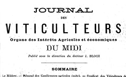 Accéder à la page "Journal des viticulteurs : organe des intérêts agricoles et économiques du Midi"