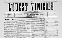 Accéder à la page "Ouest vinicole (L') : organe bi-mensuel des intérêts du commerce des liquides"