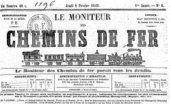 Le Moniteur des chemins de fer, 1849