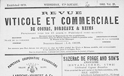 Accéder à la page "Revue viticole & commerciale de Cognac, Bordeaux & Reims"
