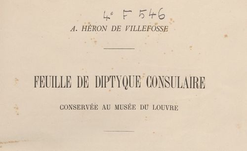 Accéder à la page " Antoine Héron de Villefosse, 