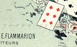 Affiche publicitaire Flammarion bleue avec cartes à jouer