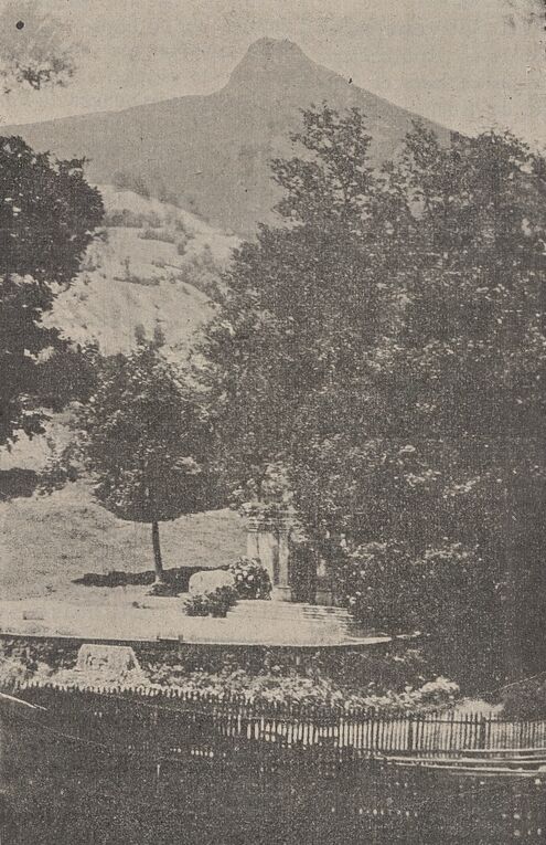 Au Théâtre de la nature de Cauterets. Image publiée à Cauterets le 4 juillet 1908 dans le journal : Cauterets mondain & thermal