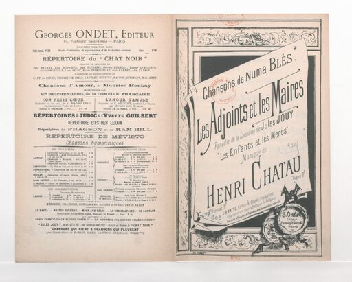 Chansons de Numa Blès., Les adjoints et les maires : parodie de la chanson de Jules Jouy 'Les enfants et les mères' / musique de Henri Chatau