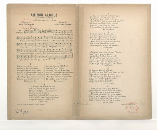 Great successes., Ah! no, then! : comedy song/lyrics by Léon Laroche; music by Désiré Traiffort; created by Réval at the Scala