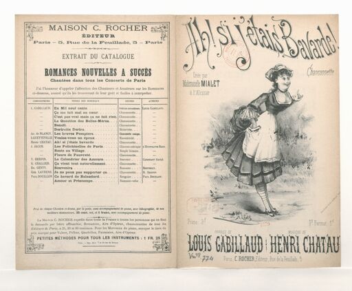 Ah ! si j'étais bavarde ! : chansonnette / paroles de Louis Gabillaud ; musique de Henri Chatau ; créée par mademoiselle Mialet à l'Alcazar