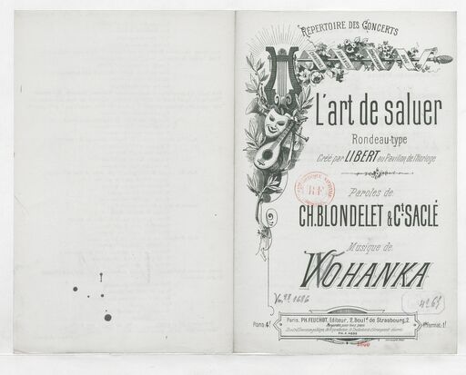 L'art de saluer : rondeau-type / paroles de Ch. Blondelet et C.t Saclé ; musique de F. Wohanka ; créé par Libert au pavillon de l'Horloge