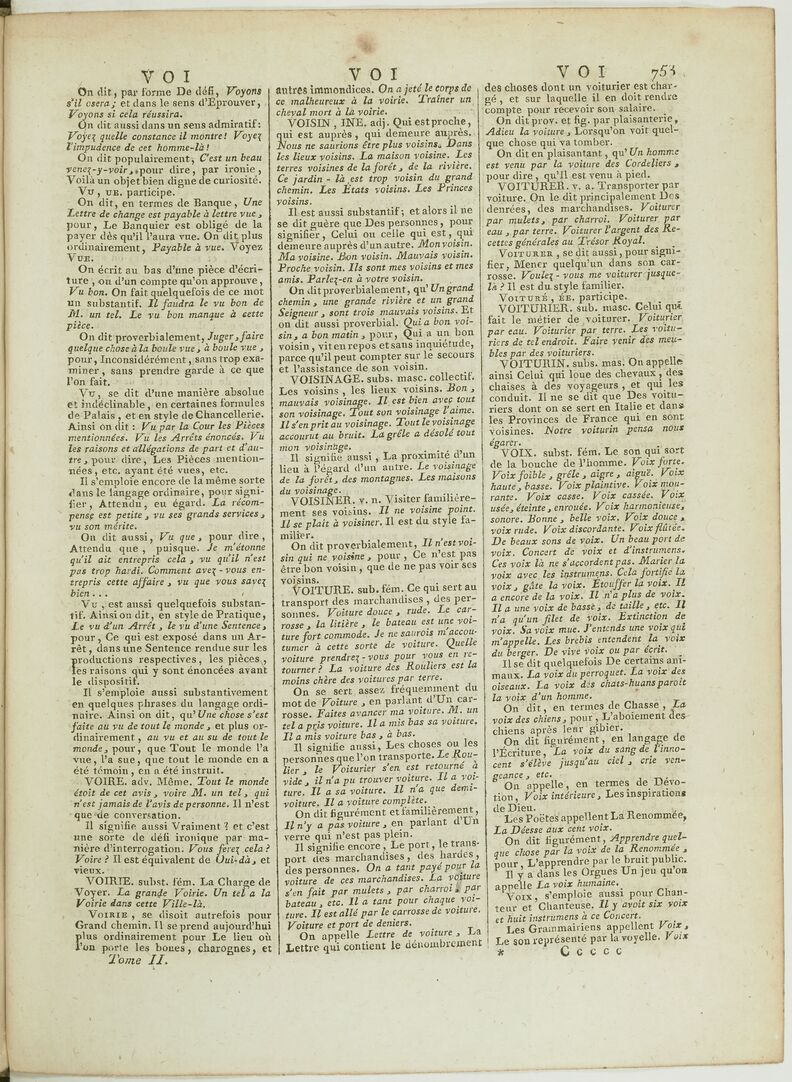 voix | Dictionnaire de l'Académie française | 5e édition