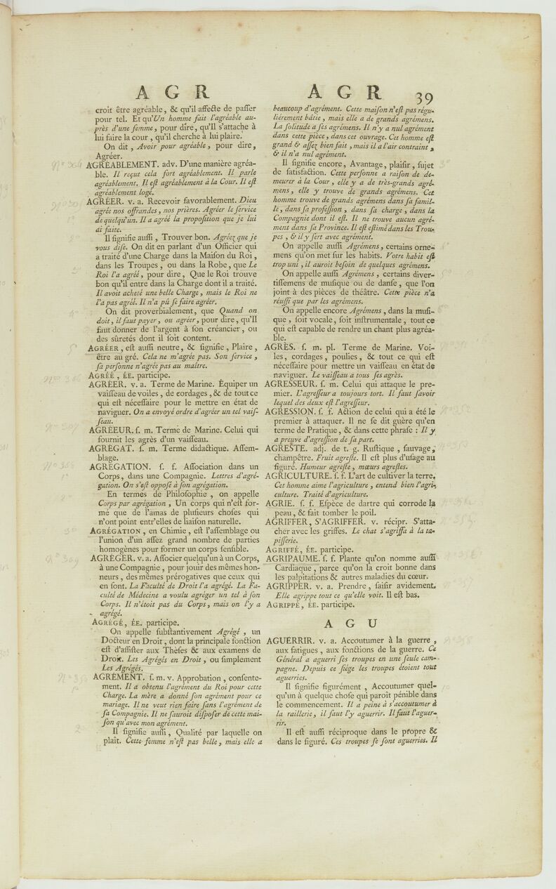 agriffer (s) | Dictionnaire de lAcadémie française | 4e édition