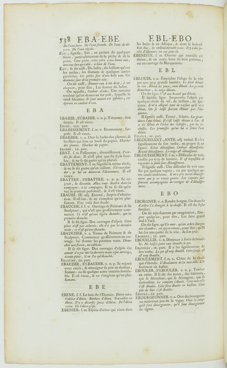 ébahissement | Dictionnaire de lAcadémie française | 3e édition