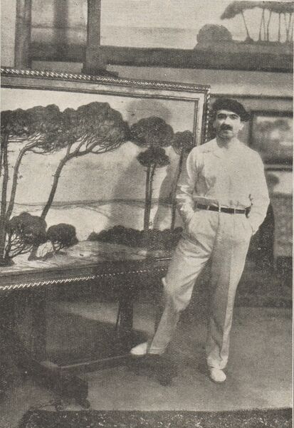 Sourgen, peintre et artiste de cinéma. Image publiée à Bayonne le 11 janvier 1931 dans le journal : La Côte basque