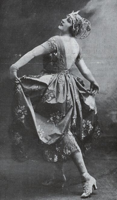 Nos danseuses. Mademoiselle Samya. Image publiée à Vichy le 3 juillet 1921 dans le journal : La Saison à Vichy
