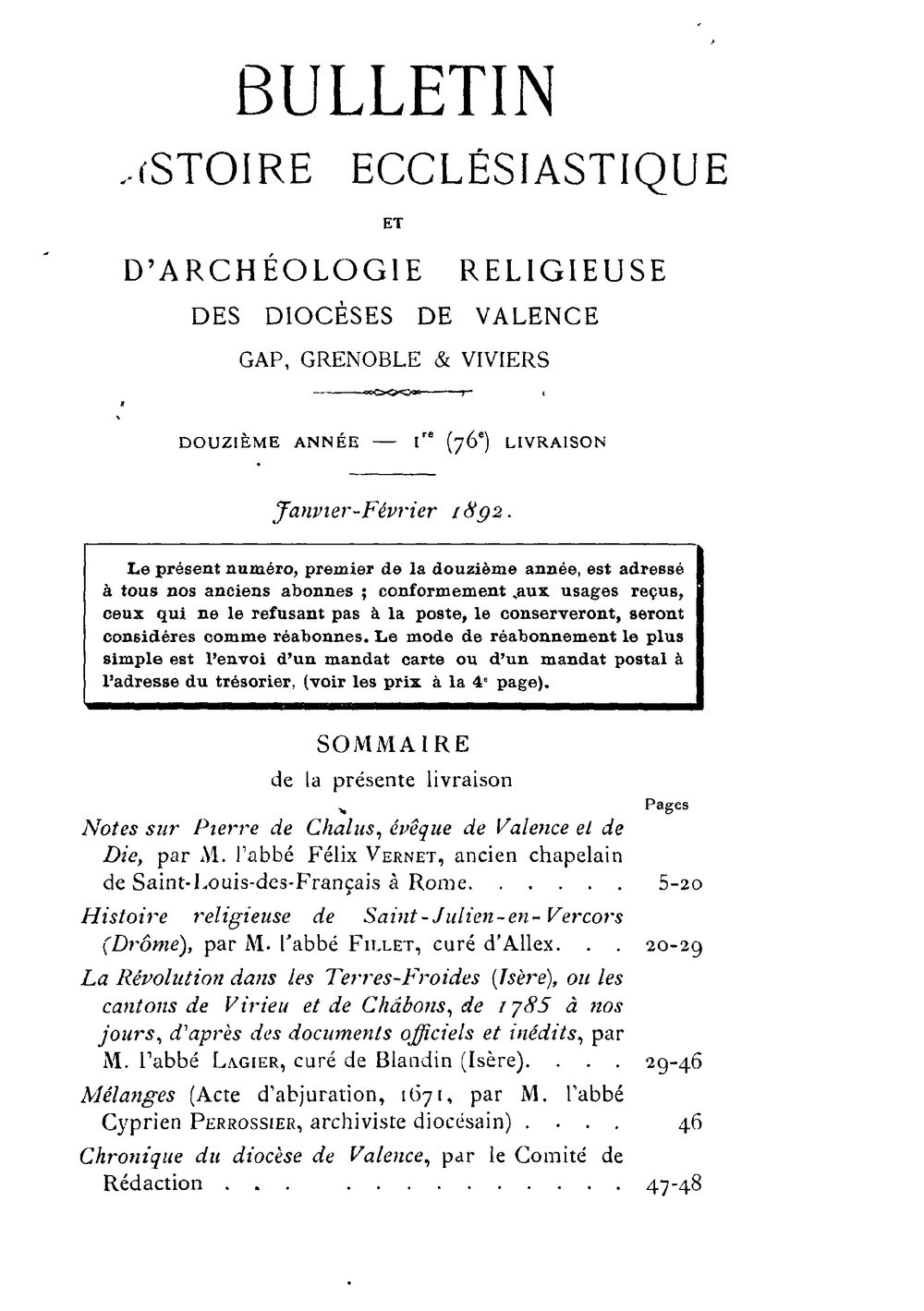 Bulletin d'histoire ecclesiastique et d'archéologie religieuse des diocèses de Valence, Gap, Grenoble et Viviers