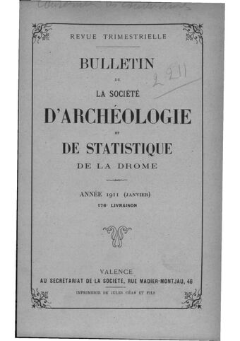 Bulletin de la Société d'archéologie et de statistique de la Drôme