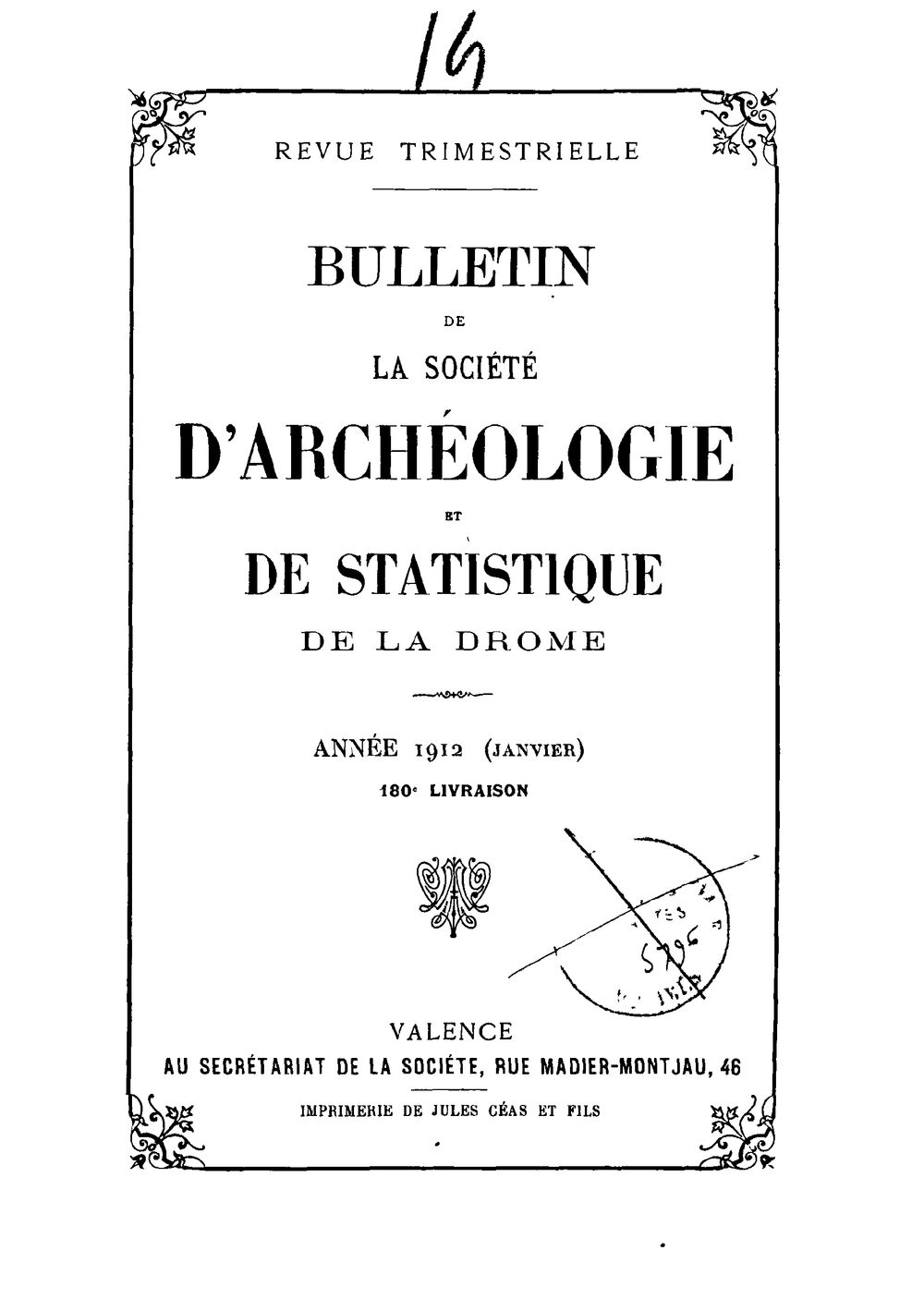 Bulletin de la Société d'archéologie et de statistique de la Drôme