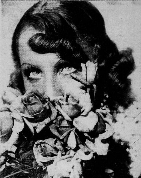 Brigitte Helm dans son dernier film 'Cœur d'espionne'. Image publiée à Pau le 10 juillet 1934 dans le journal : L'Indépendant des Pyrénées
