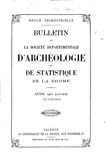 Bulletin de la Société d'archéologie et de statistique de la Drôme